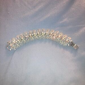 Vintage Coro Bracelet with faux Pearl and AB crystals